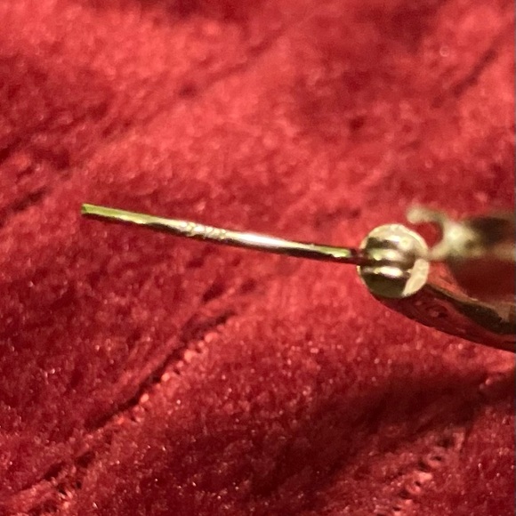 Diamond Cut 14k Solid Gold Hoop Earrings - Picture 7 of 7